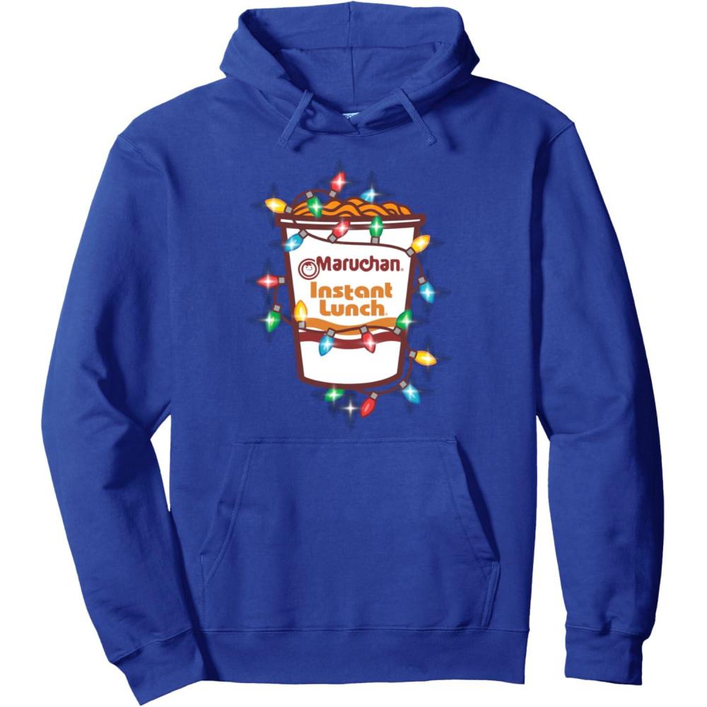 image:imageMaruchan Christmas Lights Holiday Season Reman Cup Logo Pullover HoodieRoyal Blue