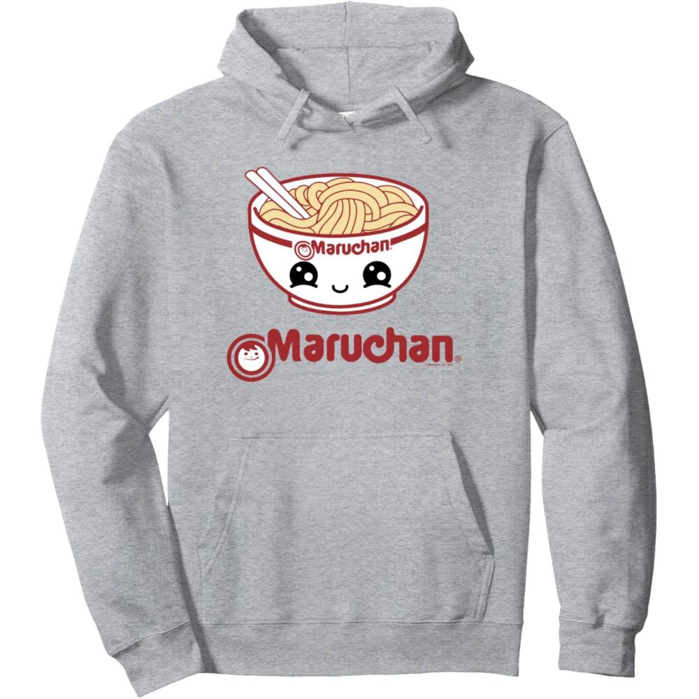 image:imageMaruchan Cute Noodle Bowl Face Logo Pullover HoodieHeather Grey