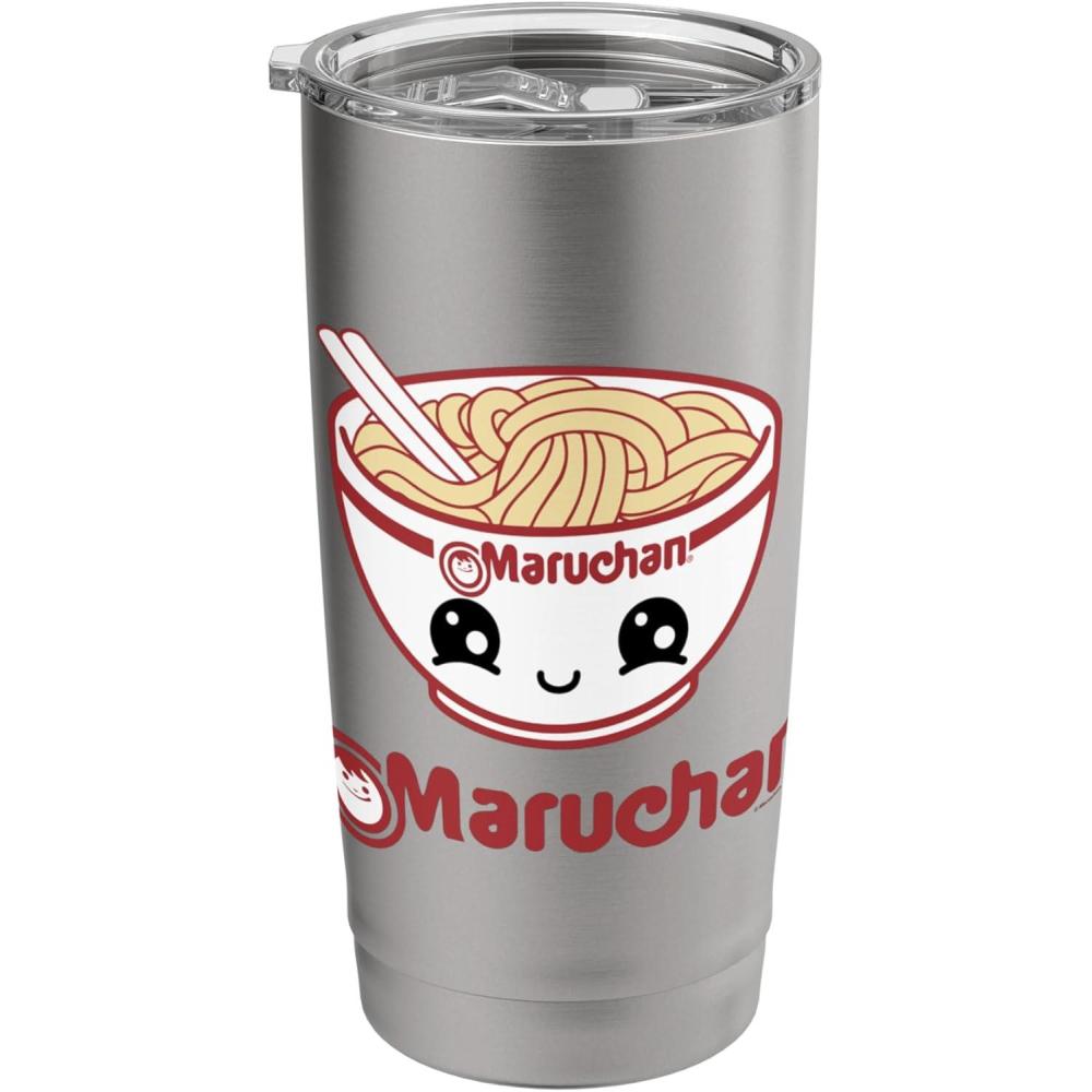 image:imageMaruchan Cute Noodle Bowl Face Logo Stainless Steel Insulated TumblerBrushed Steel