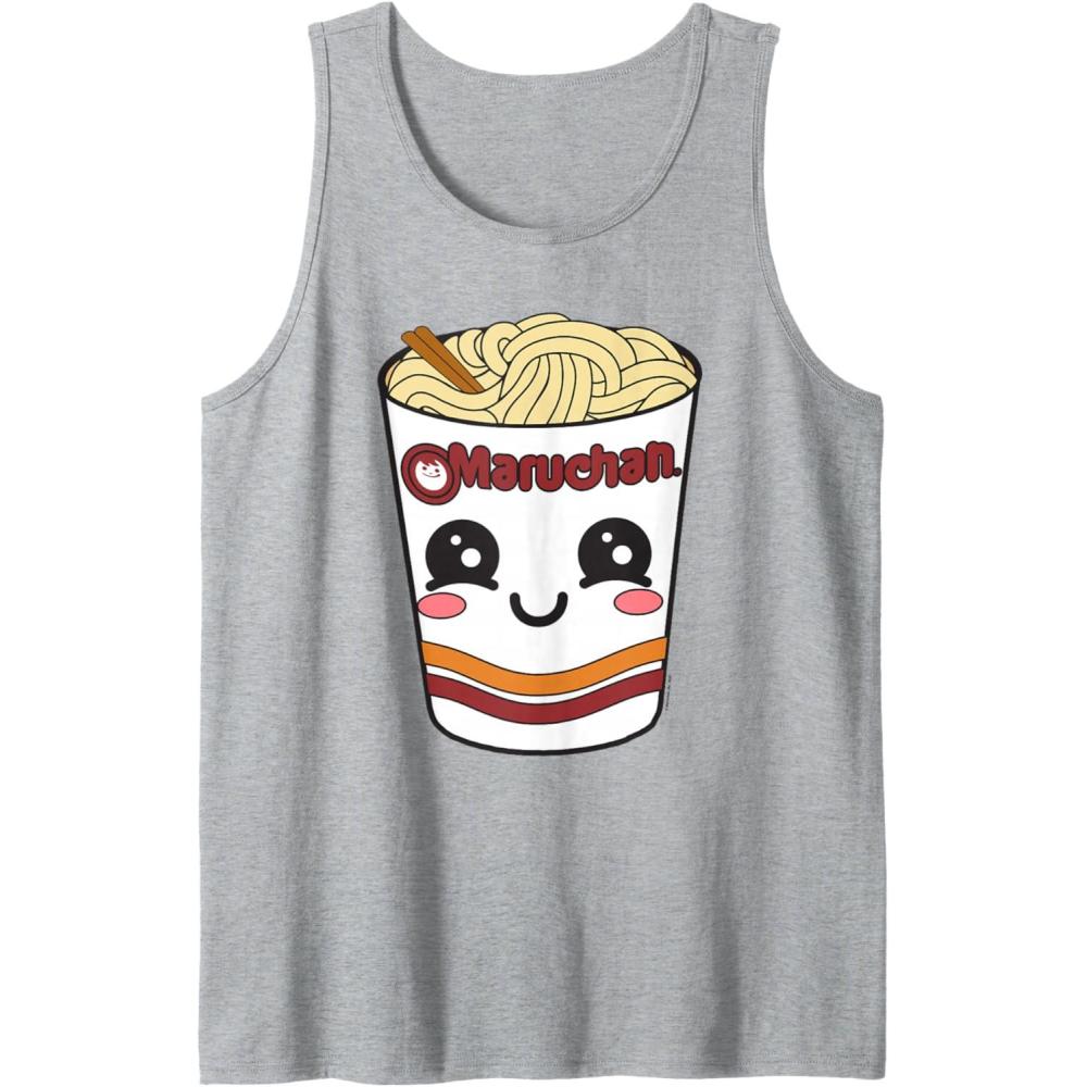 image:imageMaruchan Cute Ramen Noodle Cup Face Tank TopHeather Grey