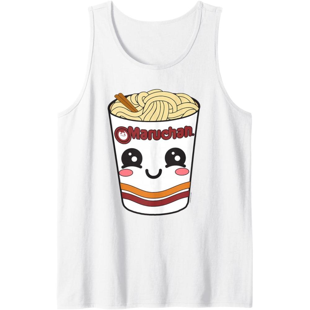 image:imageMaruchan Cute Ramen Noodle Cup Face Tank TopWhite