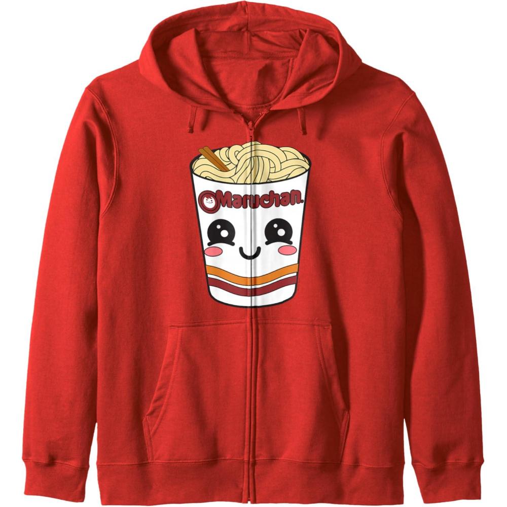 image:imageMaruchan Cute Ramen Noodle Cup Face Zip HoodieRed