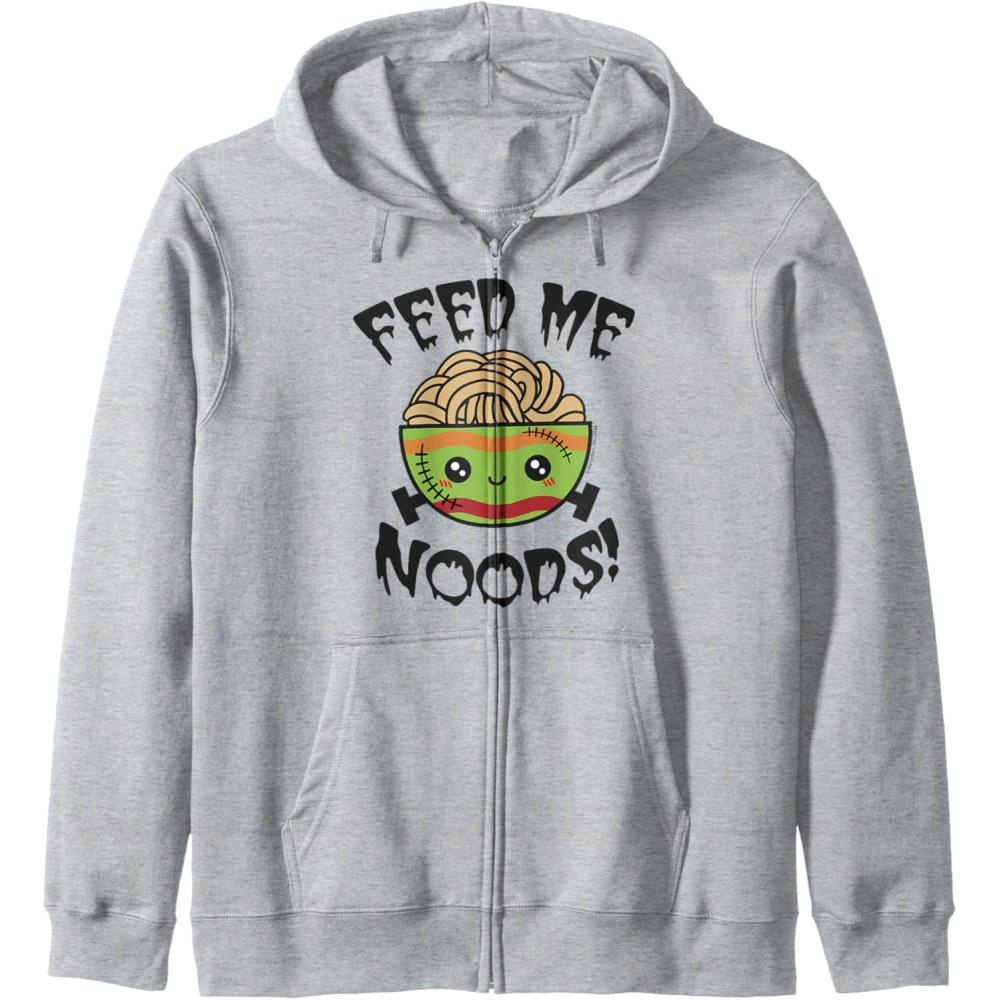 image:imageMaruchan Feed Me Noods Halloween Frankenstein Bowl Zip HoodieHeather Grey