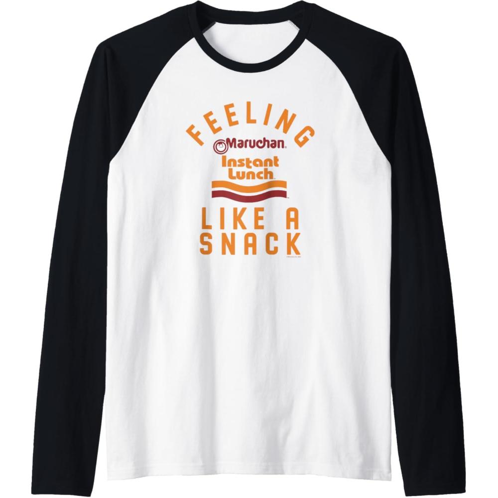 image:imageMaruchan Feeling Like A Ramen Snack Instant Lunch Logo Raglan Baseball TeeBlackWhite