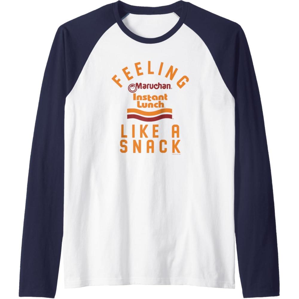 image:imageMaruchan Feeling Like A Ramen Snack Instant Lunch Logo Raglan Baseball TeeNavy BlueWhite