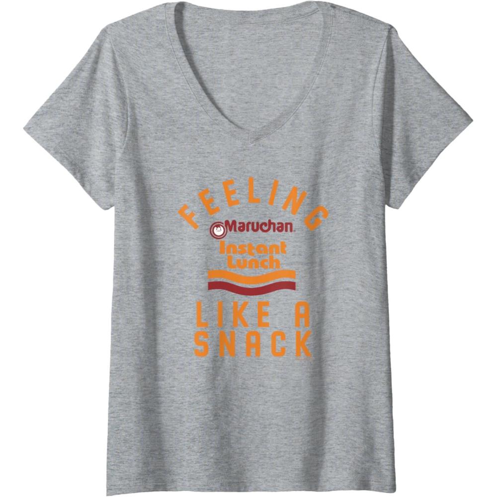 image:imageMaruchan Feeling Like A Ramen Snack Instant Lunch Logo VNeck TShirtHeather Grey