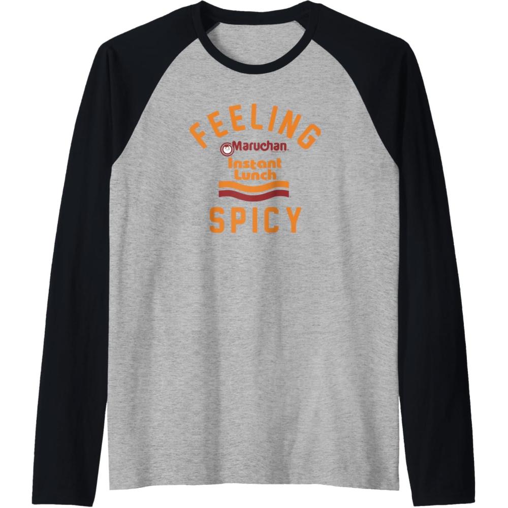 image:imageMaruchan Feeling Spicy Instant Lunch Logo Raglan Baseball TeeBlackAthletic Heather