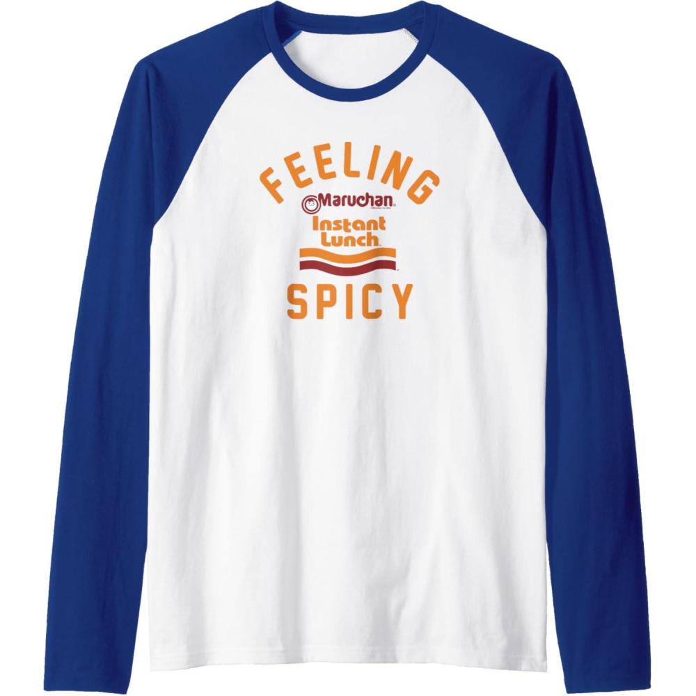 image:imageMaruchan Feeling Spicy Instant Lunch Logo Raglan Baseball TeeRoyal BlueWhite
