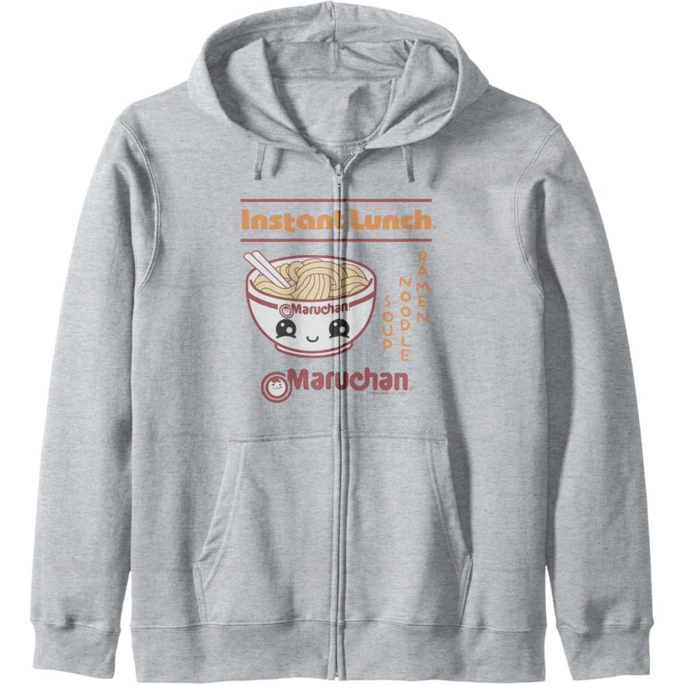 image:imageMaruchan Happy Bowl Of Noodles Instant Lunch Poster Zip HoodieHeather Grey