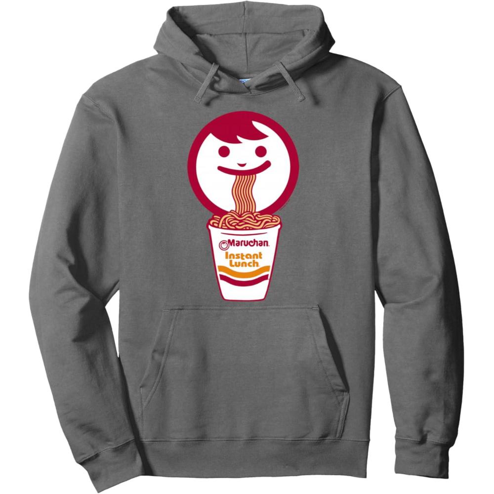 image:imageMaruchan Happy Face Eating Ramen Noodles Pullover HoodieAsphalt Grey