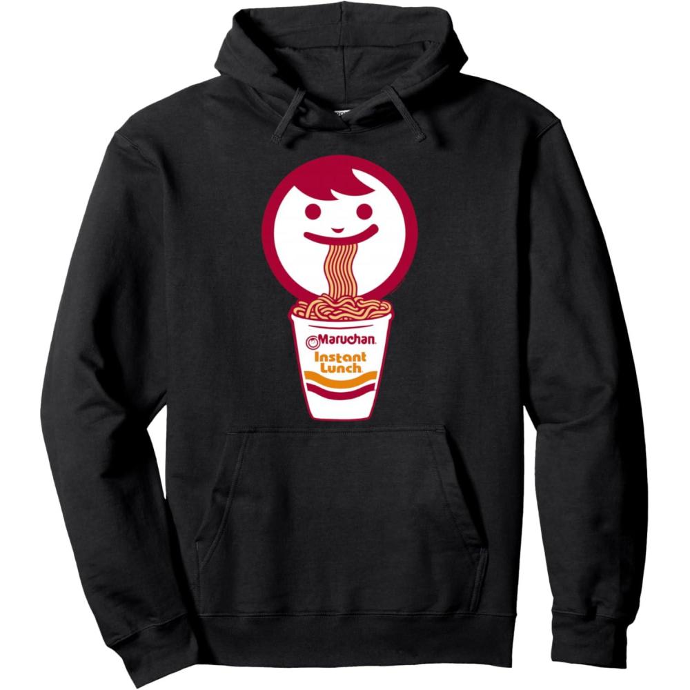 image:imageMaruchan Happy Face Eating Ramen Noodles Pullover HoodieBlack