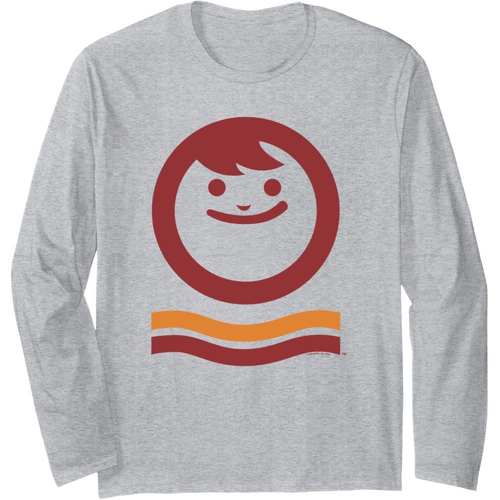 image:imageMaruchan Happy Face With Waves Logo Long Sleeve TShirtHeather Grey