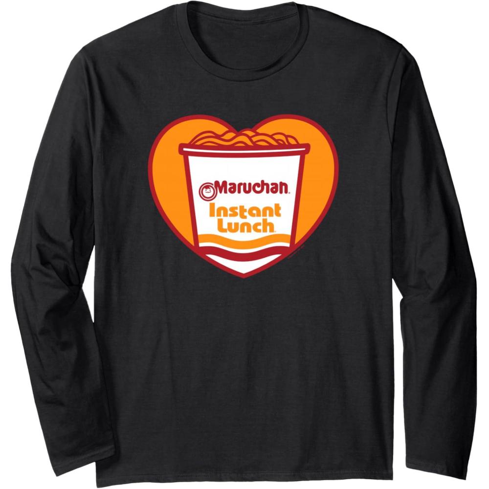 image:imageMaruchan Heart Instant Lunch Ramen Soup Cup Long Sleeve TShirtBlack