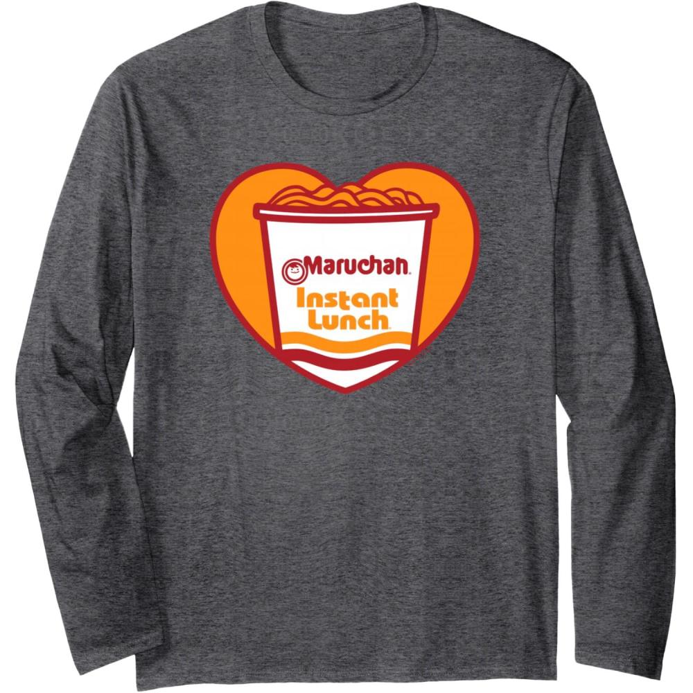 image:imageMaruchan Heart Instant Lunch Ramen Soup Cup Long Sleeve TShirtDark Heather Grey