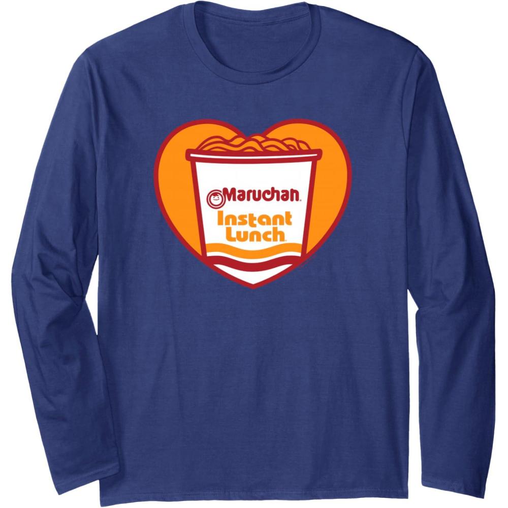 image:imageMaruchan Heart Instant Lunch Ramen Soup Cup Long Sleeve TShirtNavy Blue