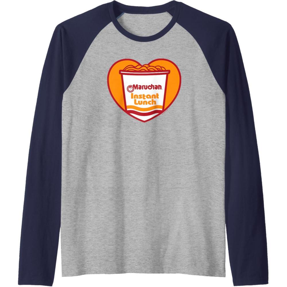 image:imageMaruchan Heart Instant Lunch Ramen Soup Cup Raglan Baseball TeeNavy BlueAthletic Heather
