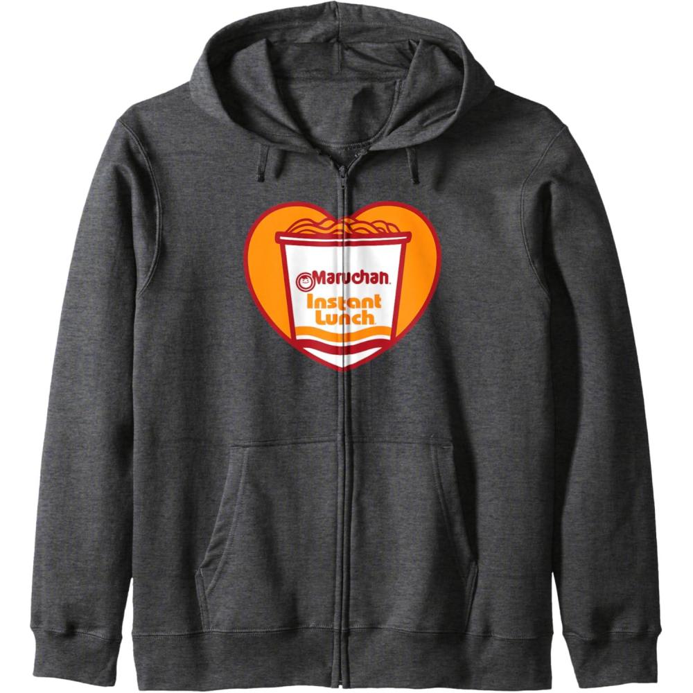 image:imageMaruchan Heart Instant Lunch Ramen Soup Cup Zip HoodieDark Heather Grey