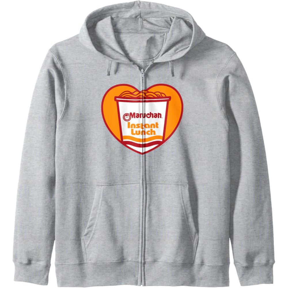 image:imageMaruchan Heart Instant Lunch Ramen Soup Cup Zip HoodieHeather Grey