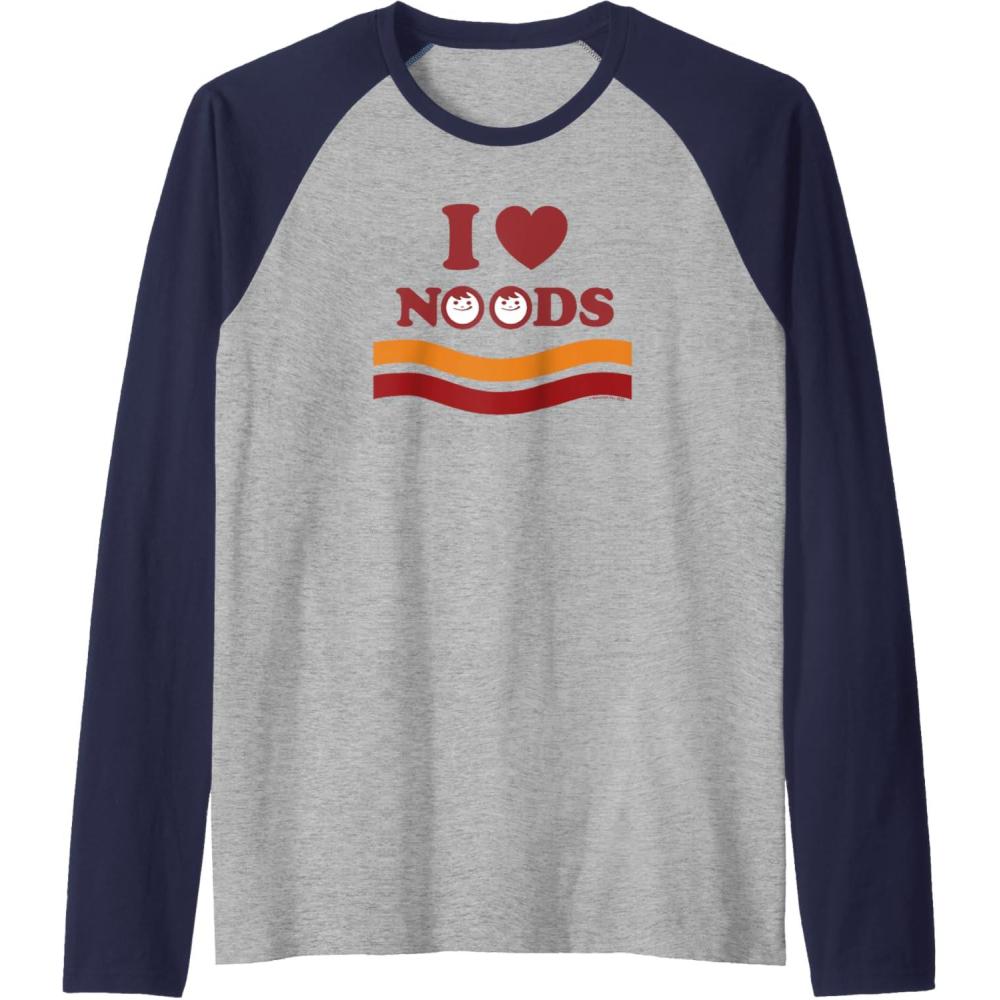 image:imageMaruchan I Heart Noods Humor Logo Raglan Baseball TeeNavy BlueAthletic Heather