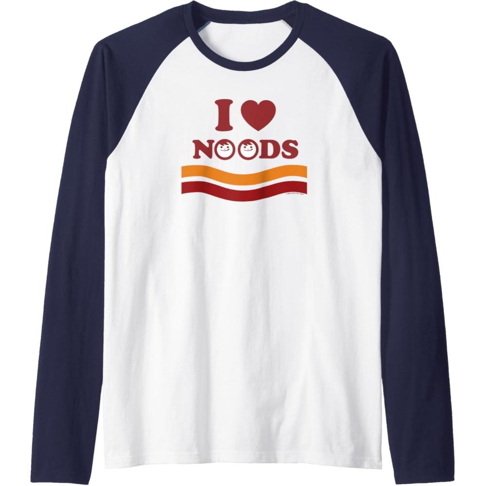 image:imageMaruchan I Heart Noods Humor Logo Raglan Baseball TeeNavy BlueWhite