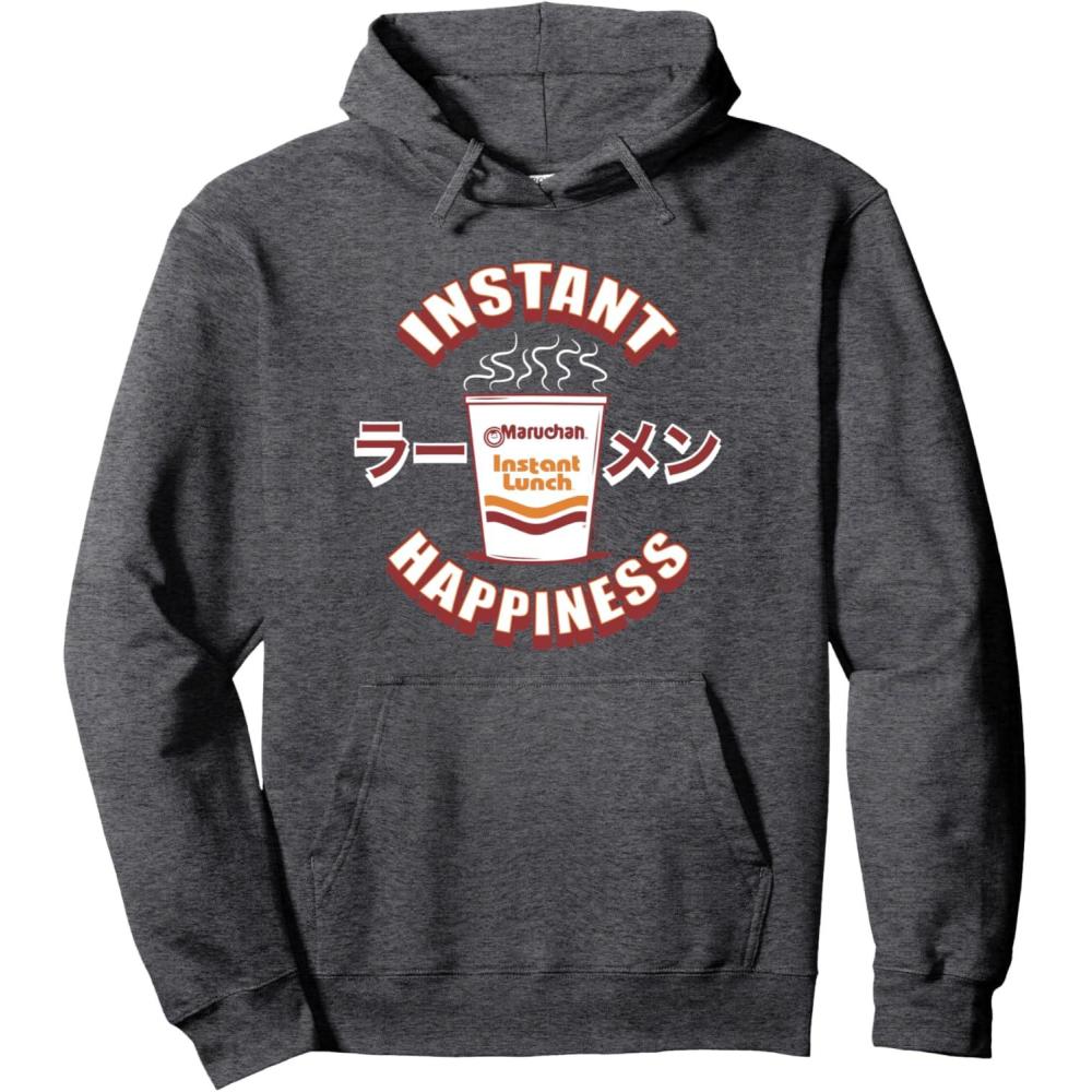 image:imageMaruchan Instant Happiness Steaming Ramen Soup Pullover HoodieDark Heather Grey