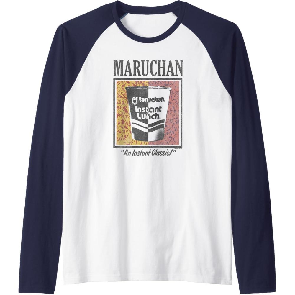 image:imageMaruchan Instant Lunch An Instant Classic Art Pop Logo Raglan Baseball TeeNavy BlueWhite