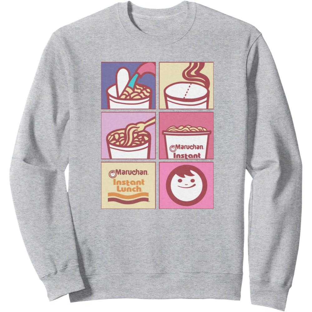 image:imageMaruchan Instant Lunch Boxed Up Cooking Instructions Panel SweatshirtHeather Grey