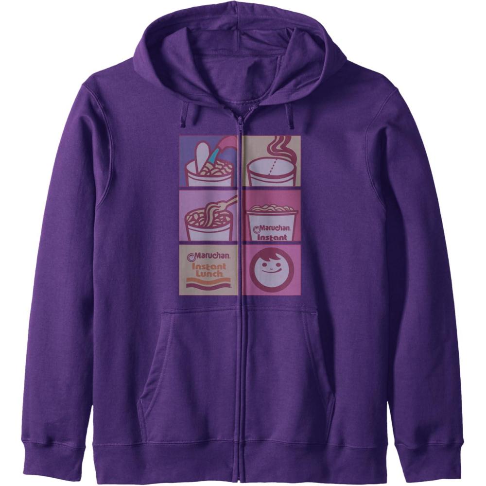 image:imageMaruchan Instant Lunch Boxed Up Cooking Instructions Panel Zip HoodiePurple
