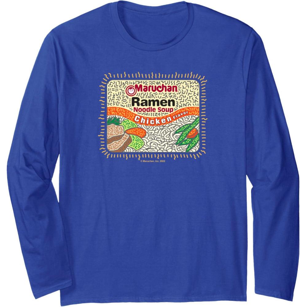 image:imageMaruchan Instant Lunch Chicken Flavor Art Long Sleeve TShirtRoyal Blue