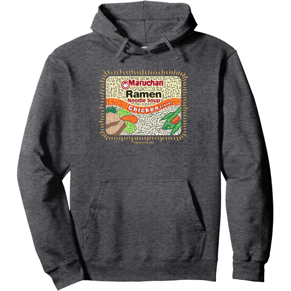 image:imageMaruchan Instant Lunch Chicken Flavor Art Pullover HoodieDark Heather Grey