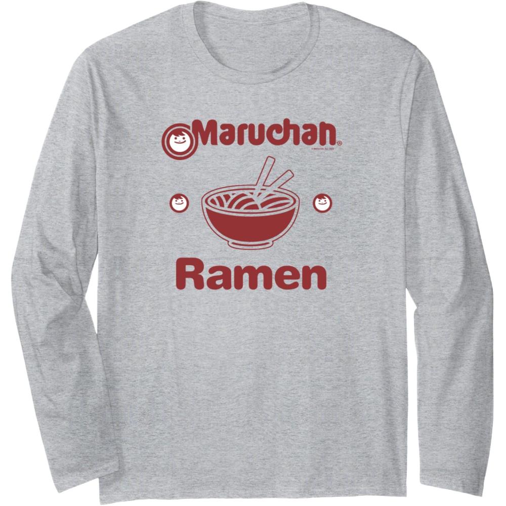 image:imageMaruchan Instant Lunch Classic Reman Bowl Logo Long Sleeve TShirtHeather Grey