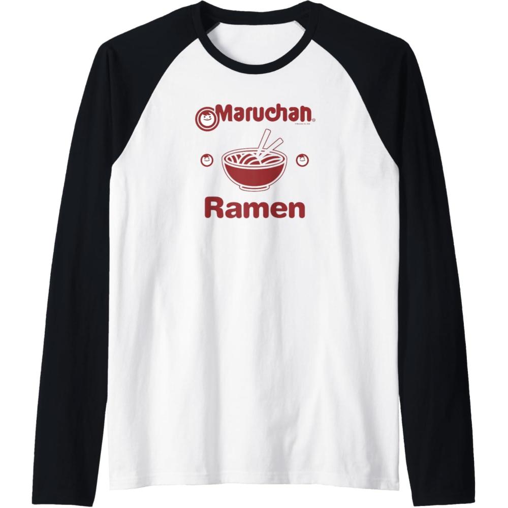 image:imageMaruchan Instant Lunch Classic Reman Bowl Logo Raglan Baseball TeeBlackWhite