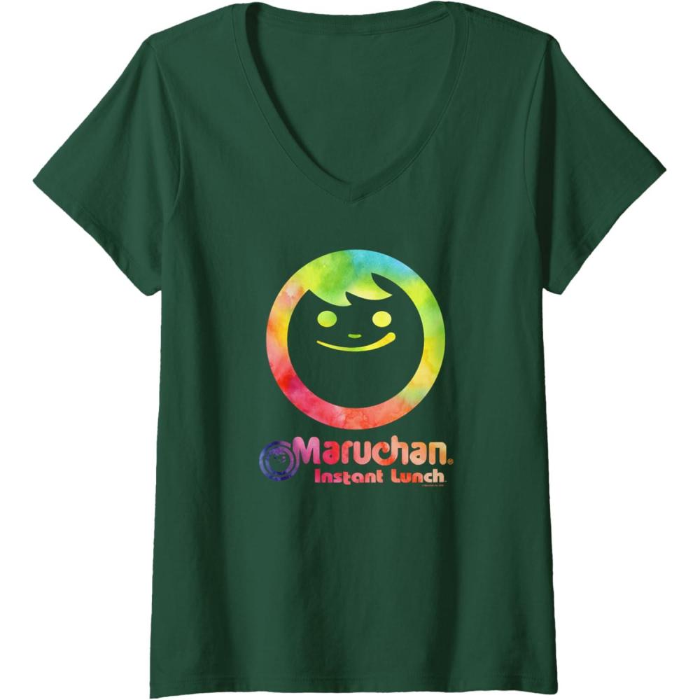 image:imageMaruchan Instant Lunch Color Pop Classic Retro Logo VNeck TShirtDark Green