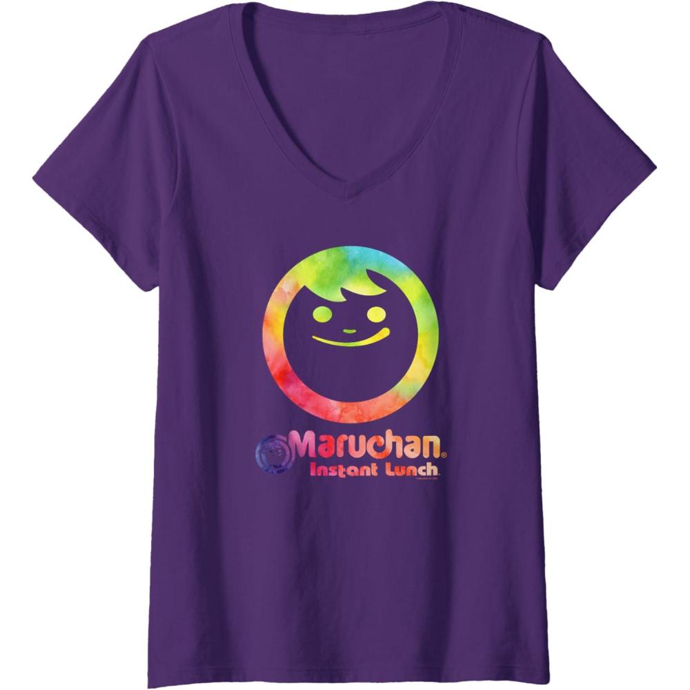 image:imageMaruchan Instant Lunch Color Pop Classic Retro Logo VNeck TShirtPurple
