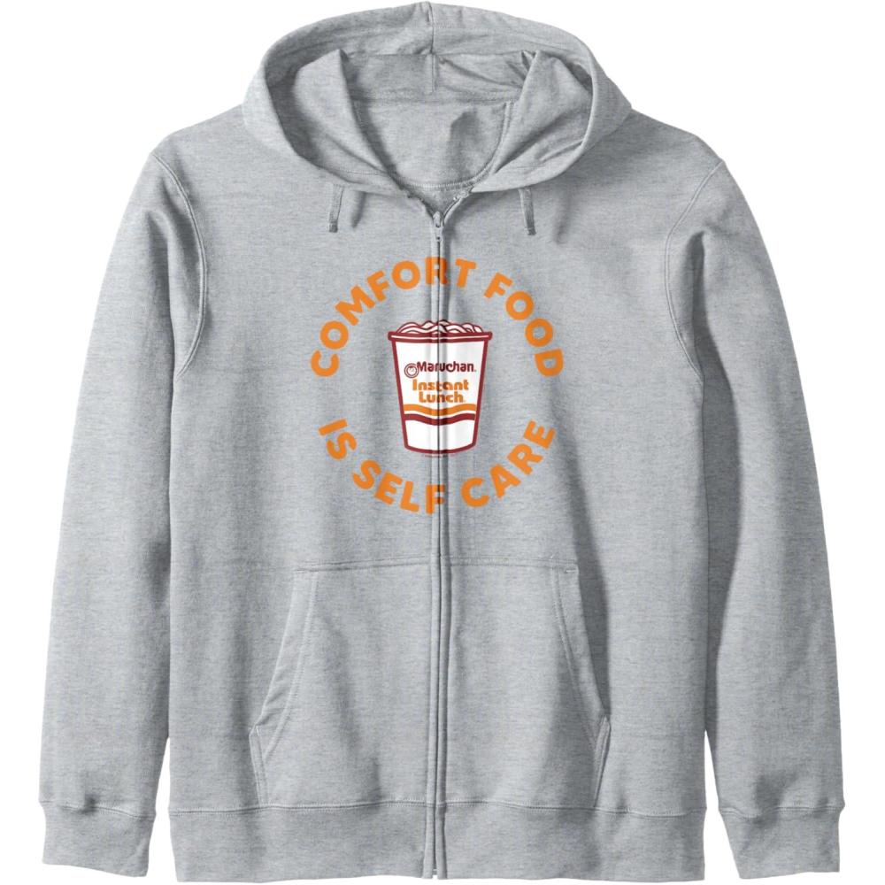 image:imageMaruchan Instant Lunch Comfort Food Is Self Care Ramen Cup Zip HoodieHeather Grey