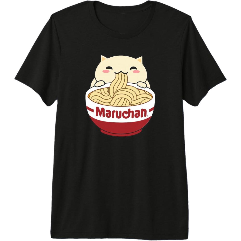 image:imageMaruchan Instant Lunch Cute Cat Ramen Bowl Logo Premium Triblend TShirtBlack