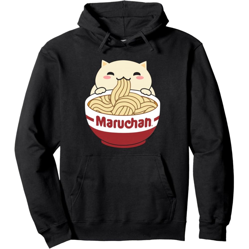 image:imageMaruchan Instant Lunch Cute Cat Ramen Bowl Logo Pullover HoodieBlack