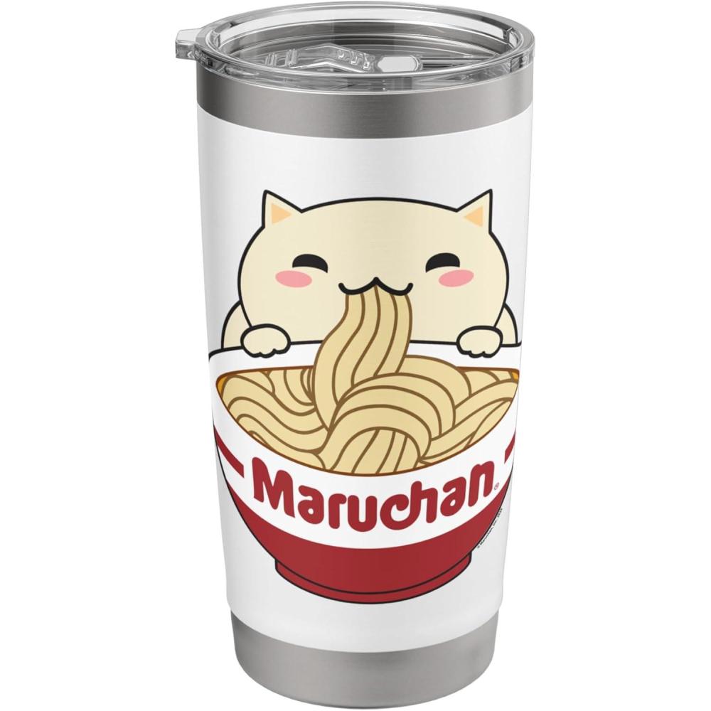 image:imageMaruchan Instant Lunch Cute Cat Ramen Bowl Logo Stainless Steel Insulated TumblerWhite