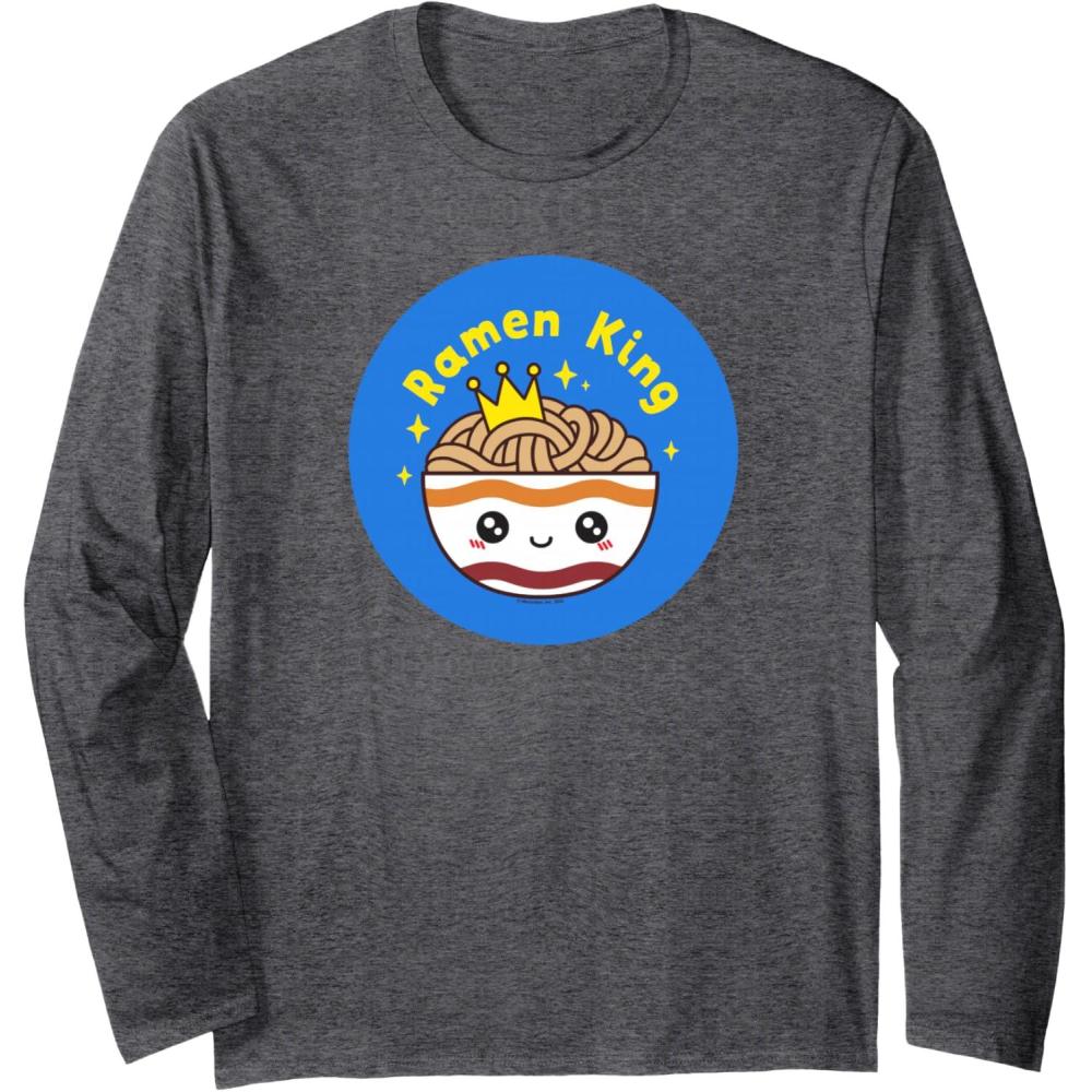 image:imageMaruchan Instant Lunch Cute Kawaii Ramen King Bowl Logo Long Sleeve TShirtDark Heather Grey