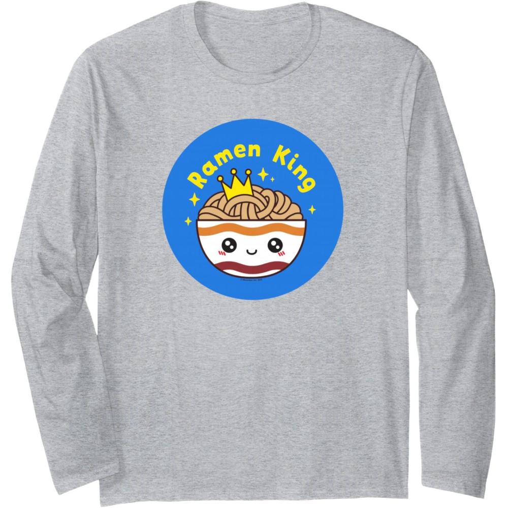 image:imageMaruchan Instant Lunch Cute Kawaii Ramen King Bowl Logo Long Sleeve TShirtHeather Grey