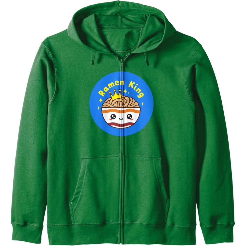 image:imageMaruchan Instant Lunch Cute Kawaii Ramen King Bowl Logo Zip HoodieDark Green
