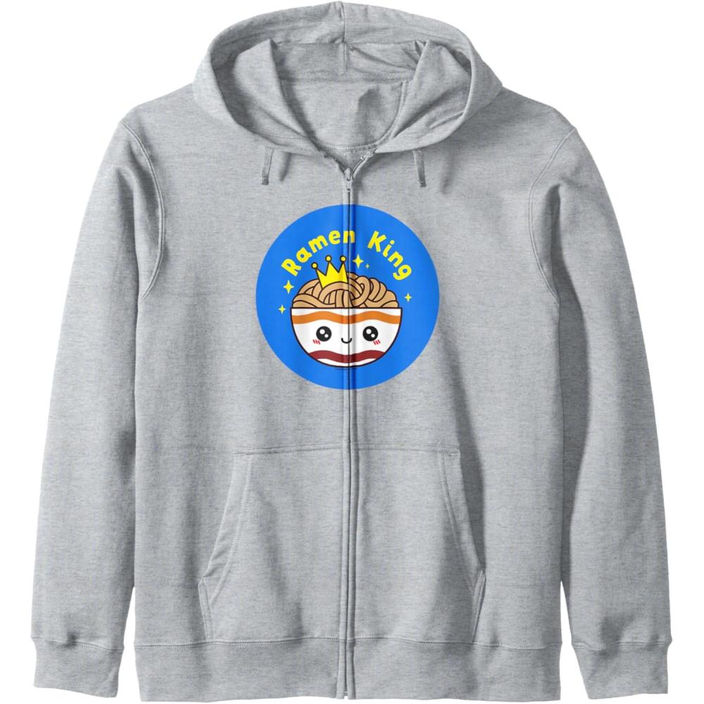image:imageMaruchan Instant Lunch Cute Kawaii Ramen King Bowl Logo Zip HoodieHeather Grey