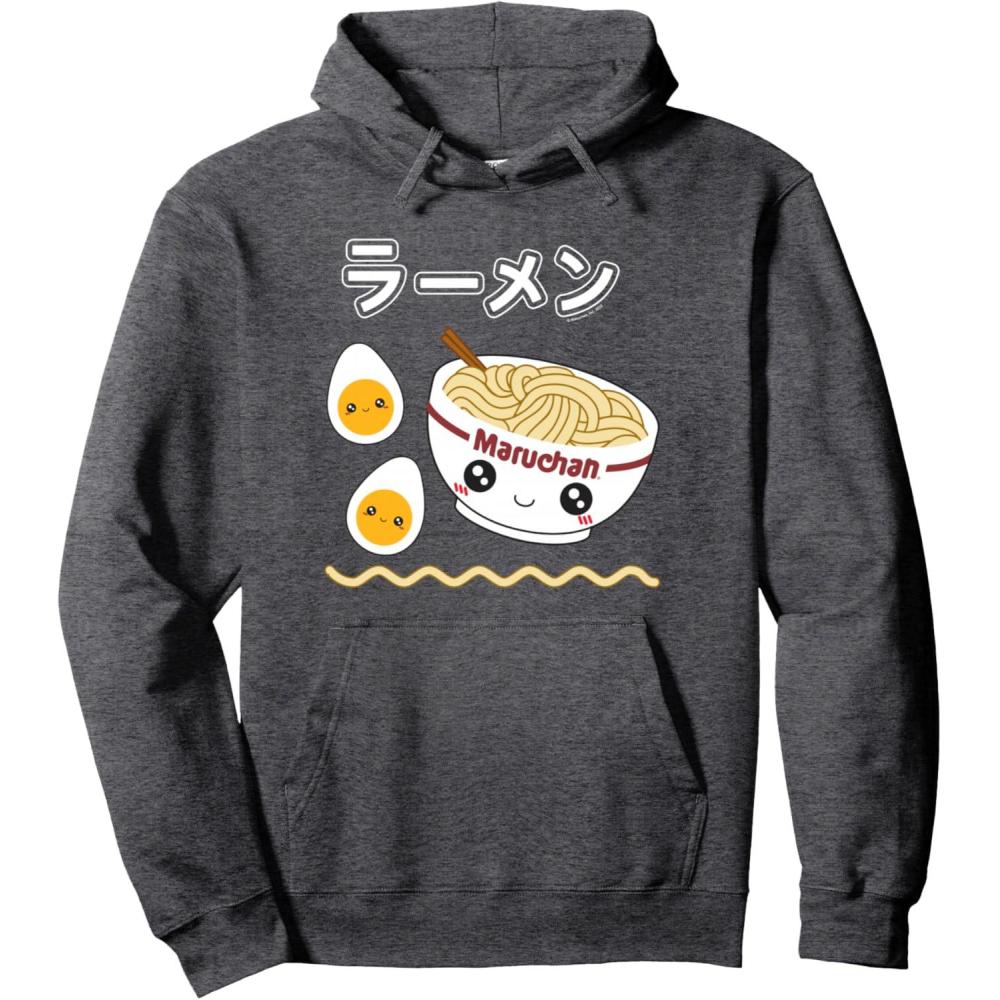image:imageMaruchan Instant Lunch Cute Ramen Japanese Style Logo Pullover HoodieDark Heather Grey