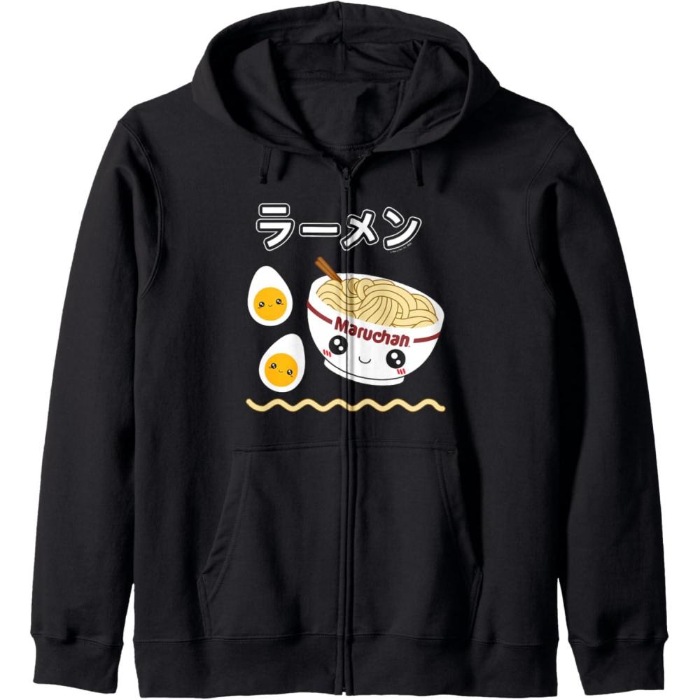 image:imageMaruchan Instant Lunch Cute Ramen Japanese Style Logo Zip HoodieBlack