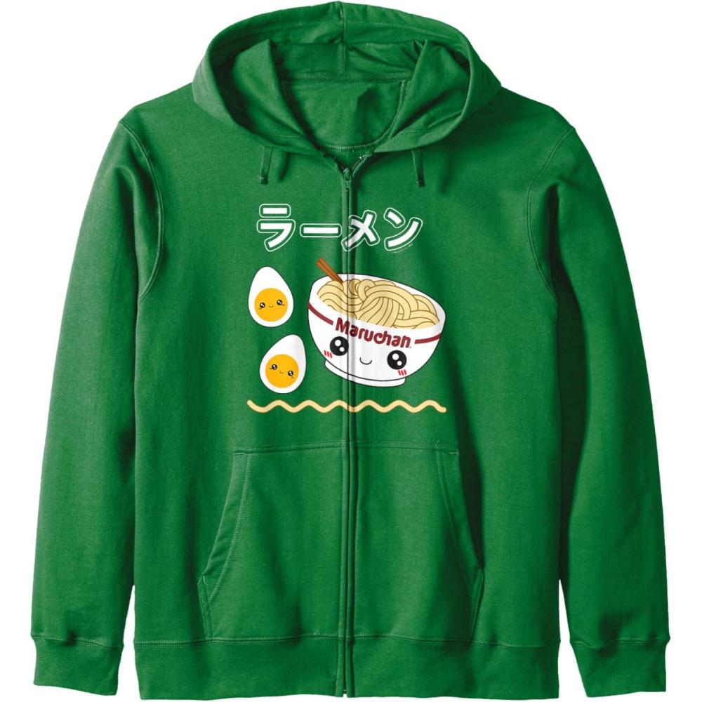 image:imageMaruchan Instant Lunch Cute Ramen Japanese Style Logo Zip HoodieDark Green
