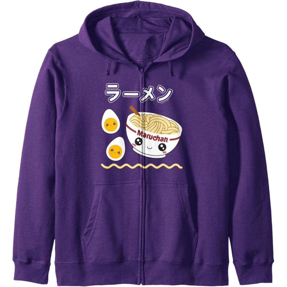 image:imageMaruchan Instant Lunch Cute Ramen Japanese Style Logo Zip HoodiePurple