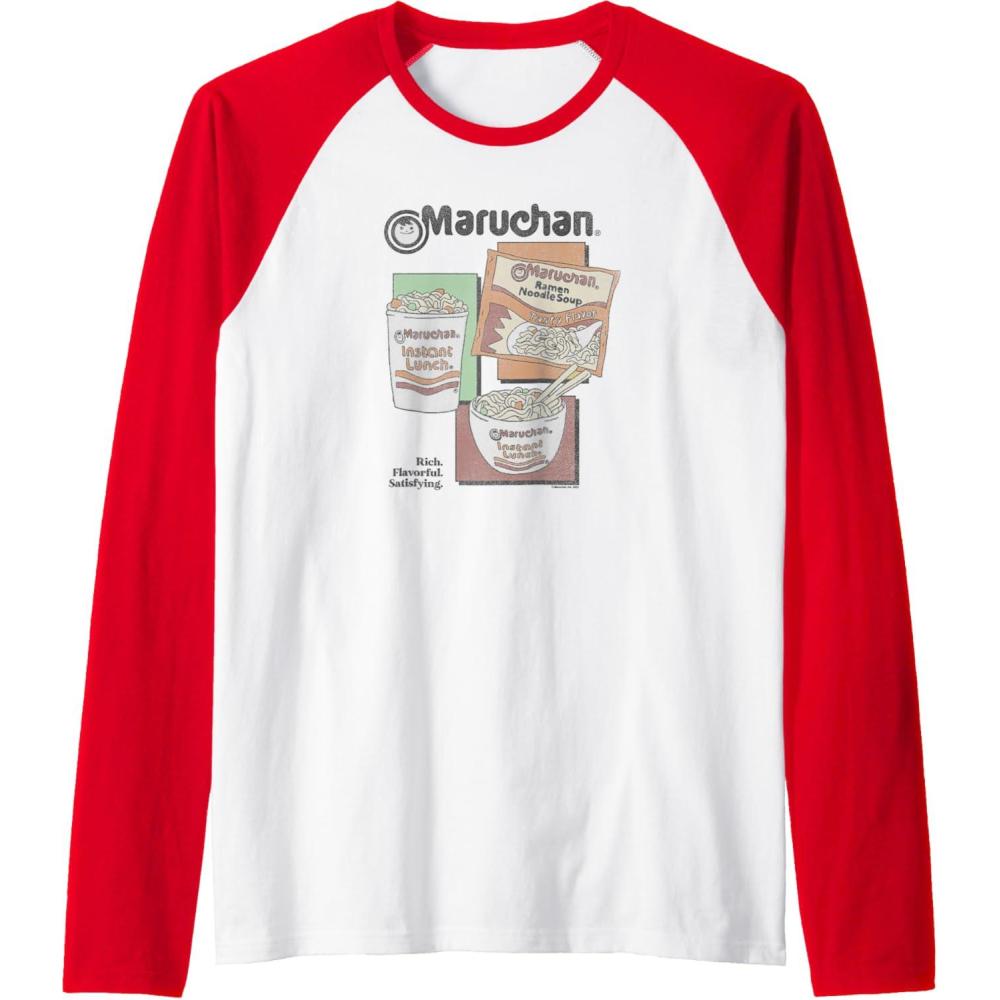 image:imageMaruchan Instant Lunch Different Presentations Panel Art Raglan Baseball TeeRedWhite