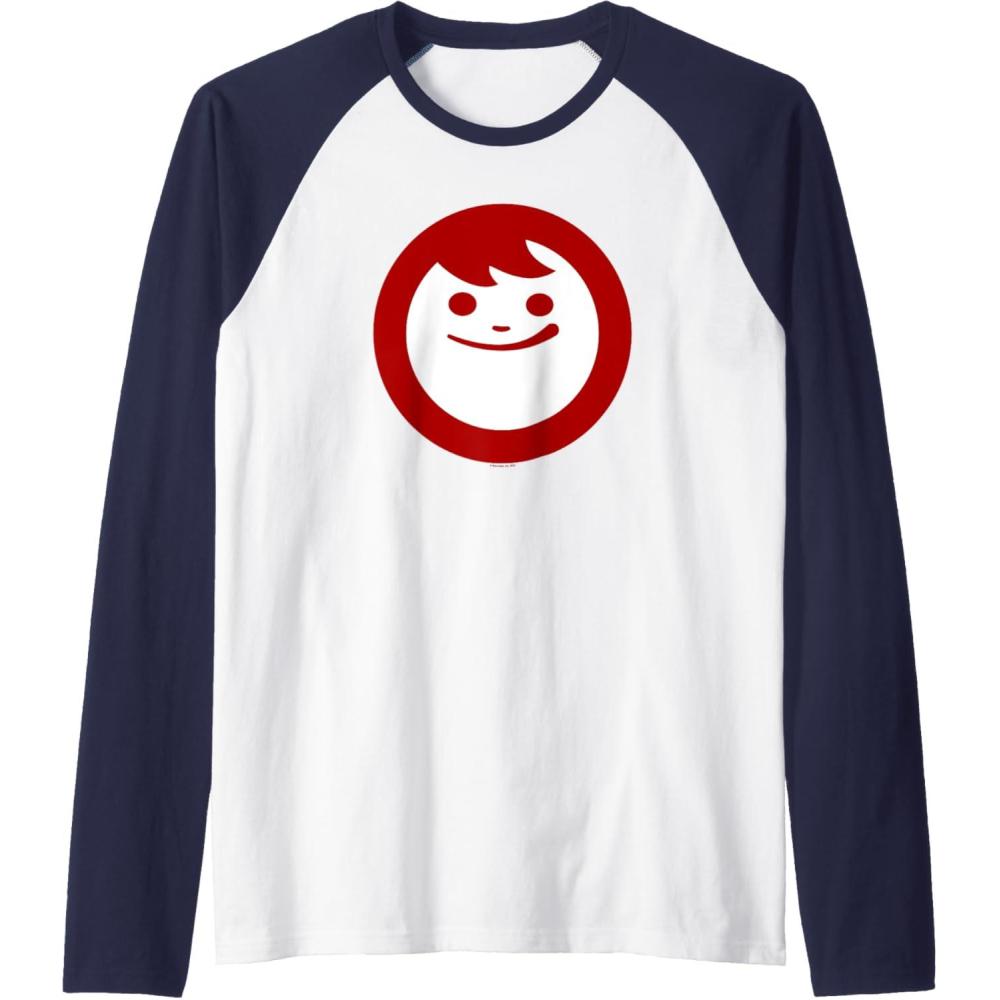 image:imageMaruchan Instant Lunch Happy Face Classic Logo Raglan Baseball TeeNavy BlueWhite