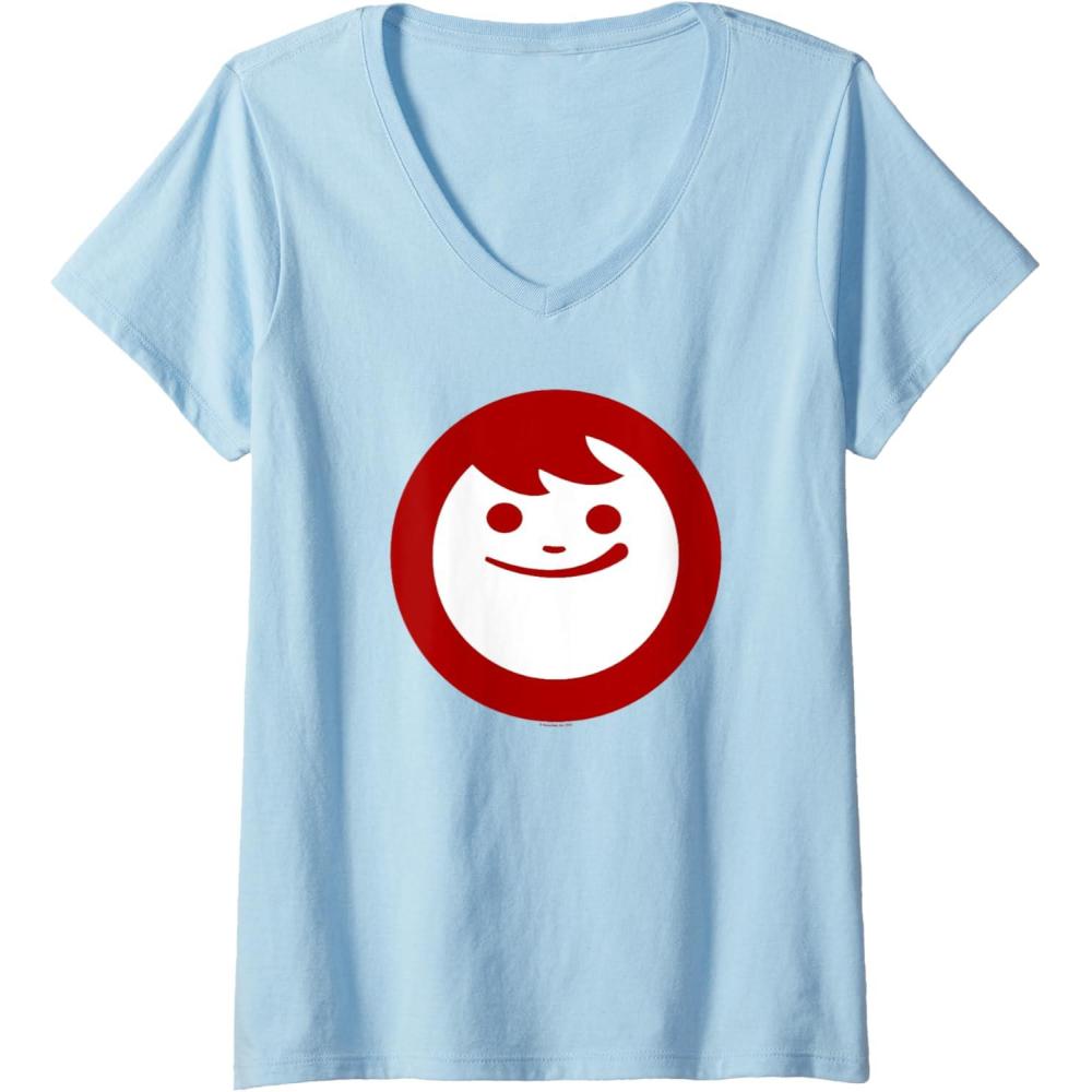 image:imageMaruchan Instant Lunch Happy Face Classic Logo VNeck TShirtBaby Blue