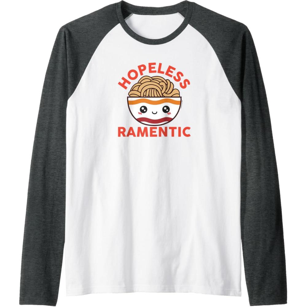 image:imageMaruchan Instant Lunch Hopeless Ramentic Cute Bowl Raglan Baseball TeeDark Heather GreyWhite